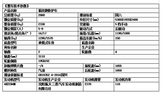 （国六）福田G9救护车